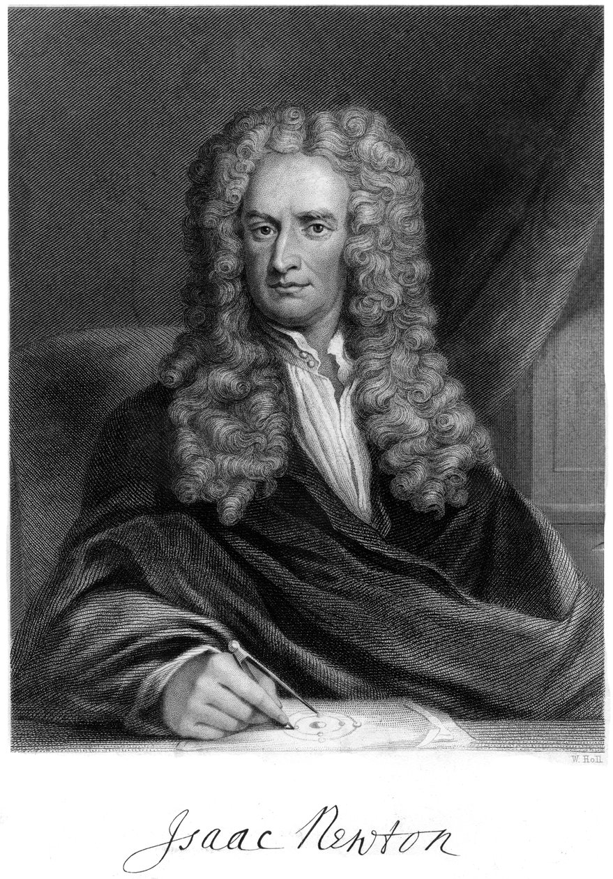 Sir Isaac Newton, matematico, astronomo e fisico inglese da W. Holl