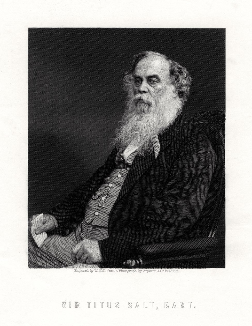 Sir Titus Salt, produttore e benefattore britannico, XIX secolo da W. Holl
