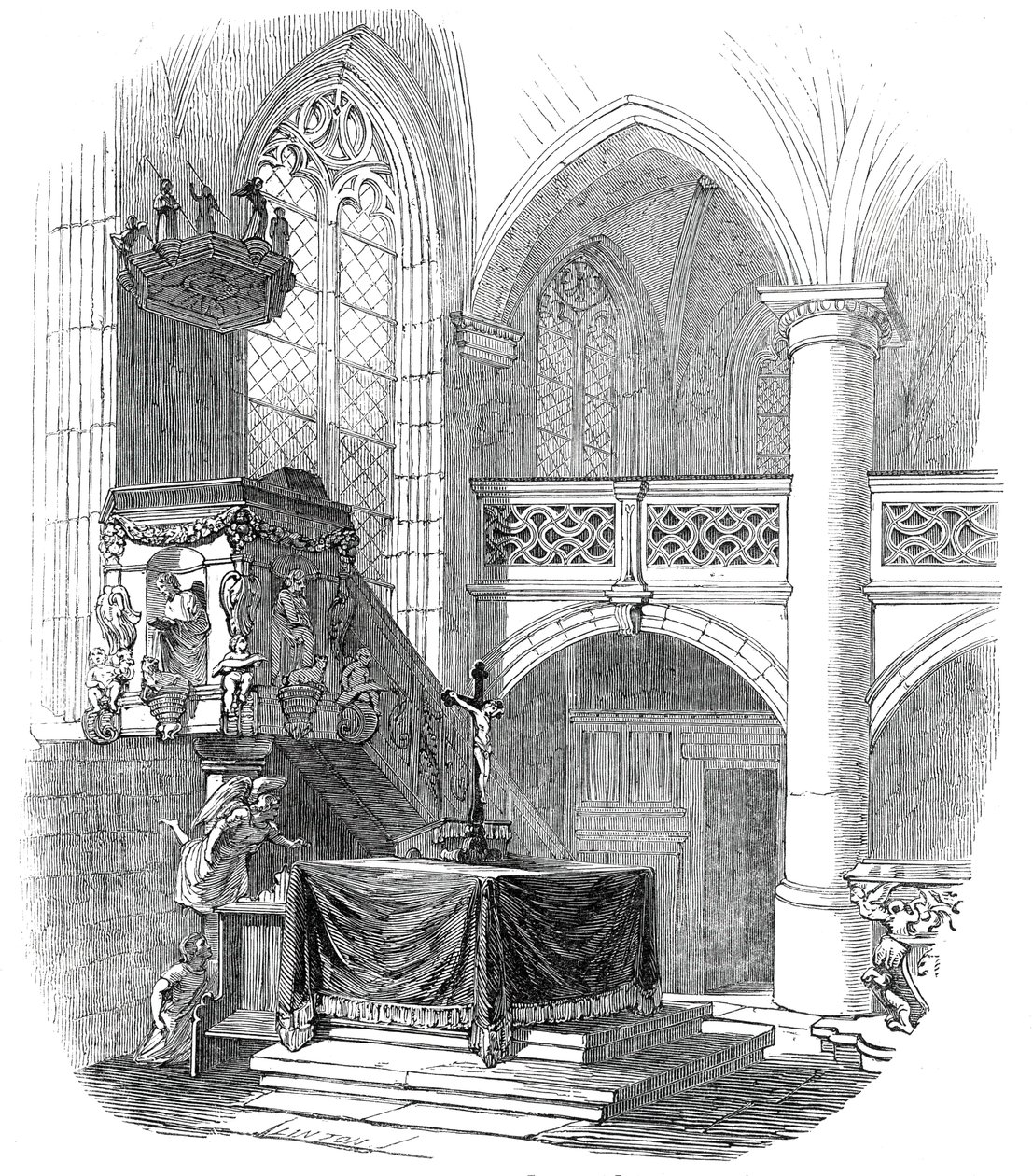 Cappella a Kalenberg - dal disegno di Sua Altezza Reale il Principe Alberto da W. J. Linton