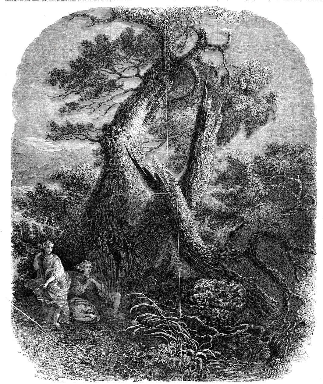 Specimen di incisione su legno, La morte dei figli di Niobe da W. J. Linton
