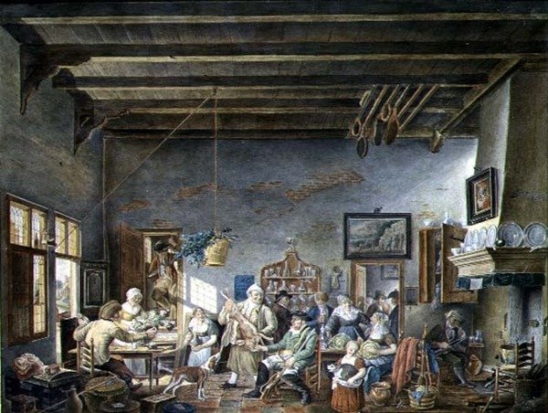 Interno di una taverna olandese (dopo un dipinto di Johannes Petrus van Horstock) 1824 da W. Jansens
