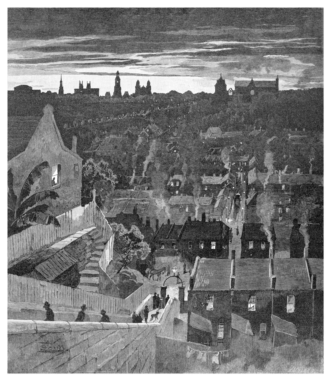 Uno scorcio di Sydney da Darlinghurst, Nuovo Galles del Sud, Australia da W. Mollier