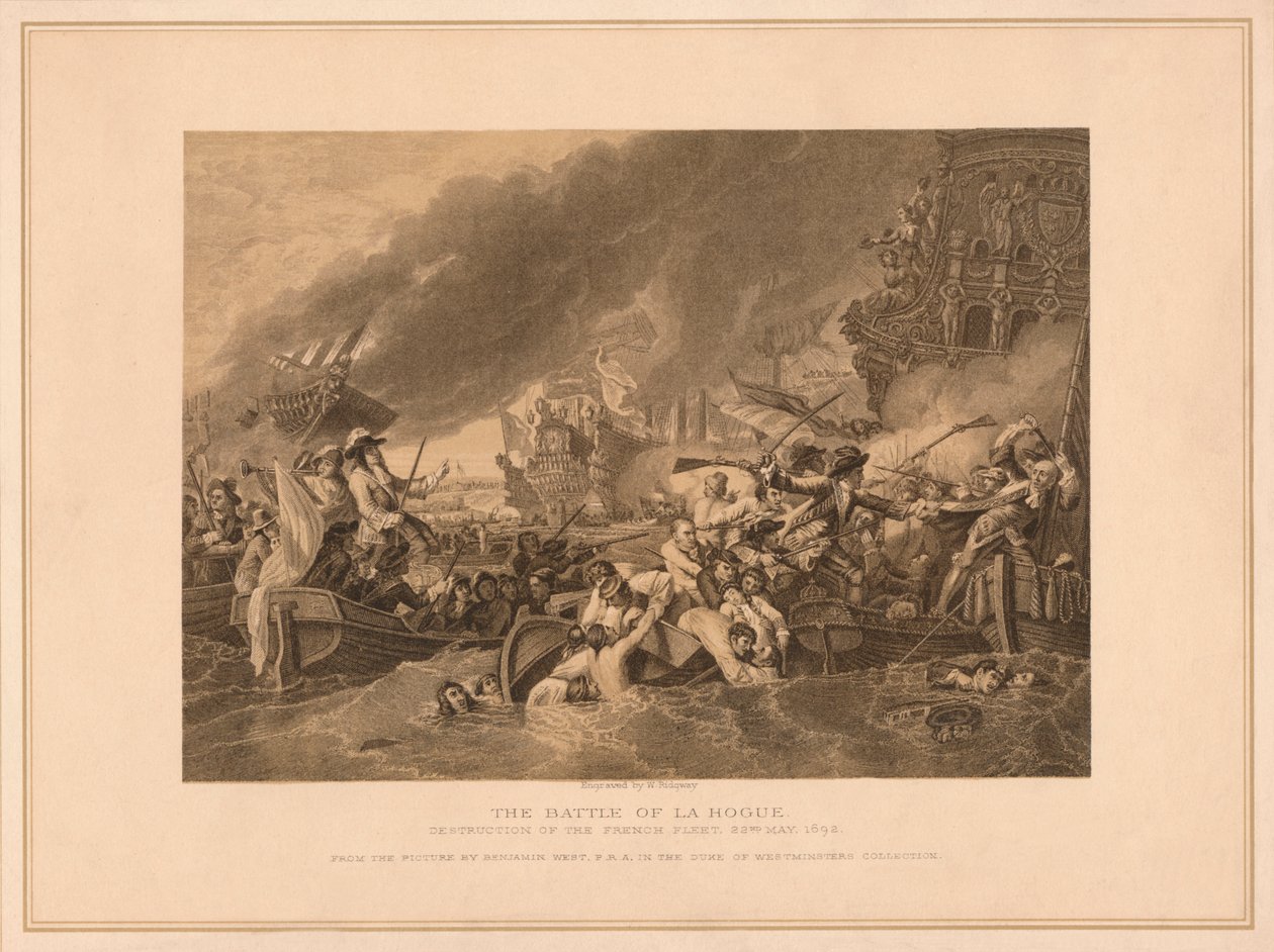 La Battaglia di La Hogue, 1692 1878 da W Ridgway