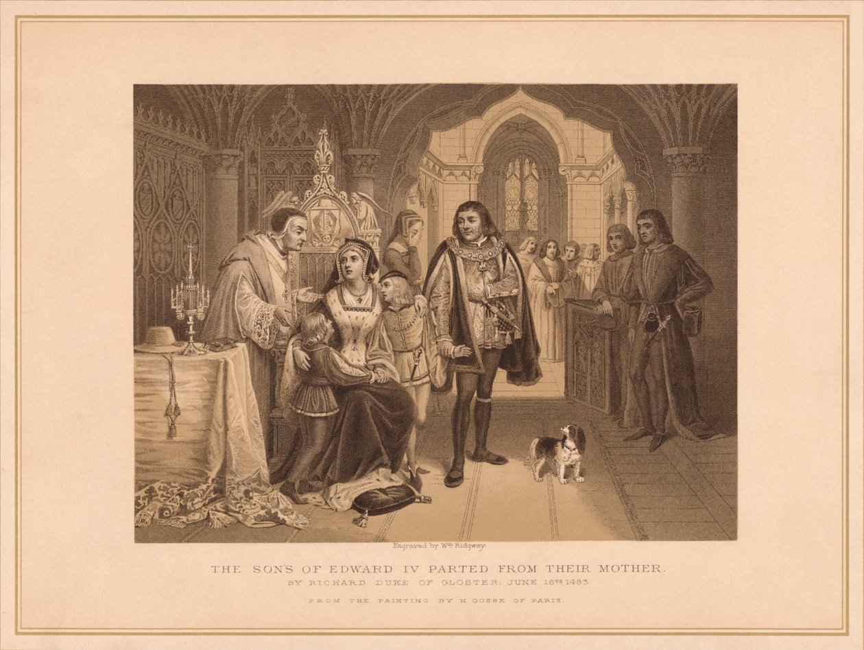 I figli di Edoardo IV separati dalla madre, da Riccardo Duca di Gloucester, 16 giugno 1483 da W Ridgway