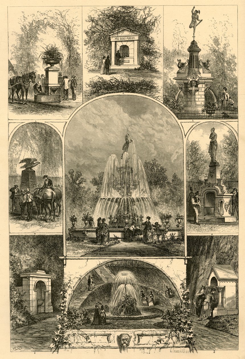 Fontane a Filadelfia, 1874 da W. Roberts