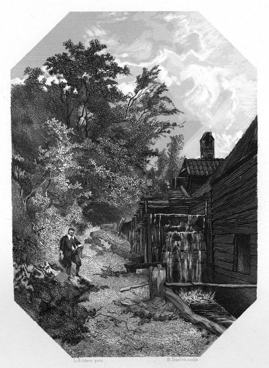 Jacob van Ruysdael, pittore paesaggista olandese del XVII secolo, c1870 da W. Steelink