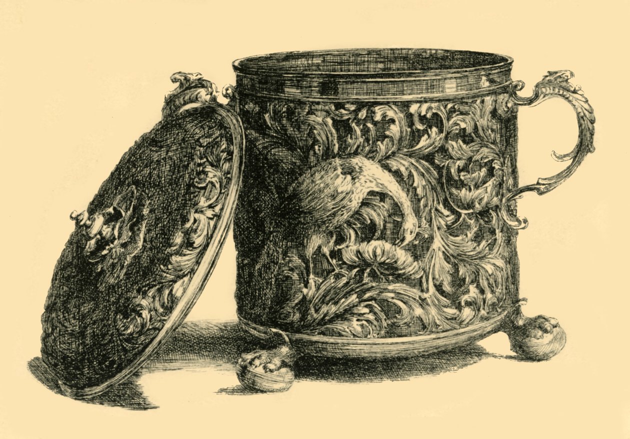 Coppa e coperchio in argento dorato da W T Roberts