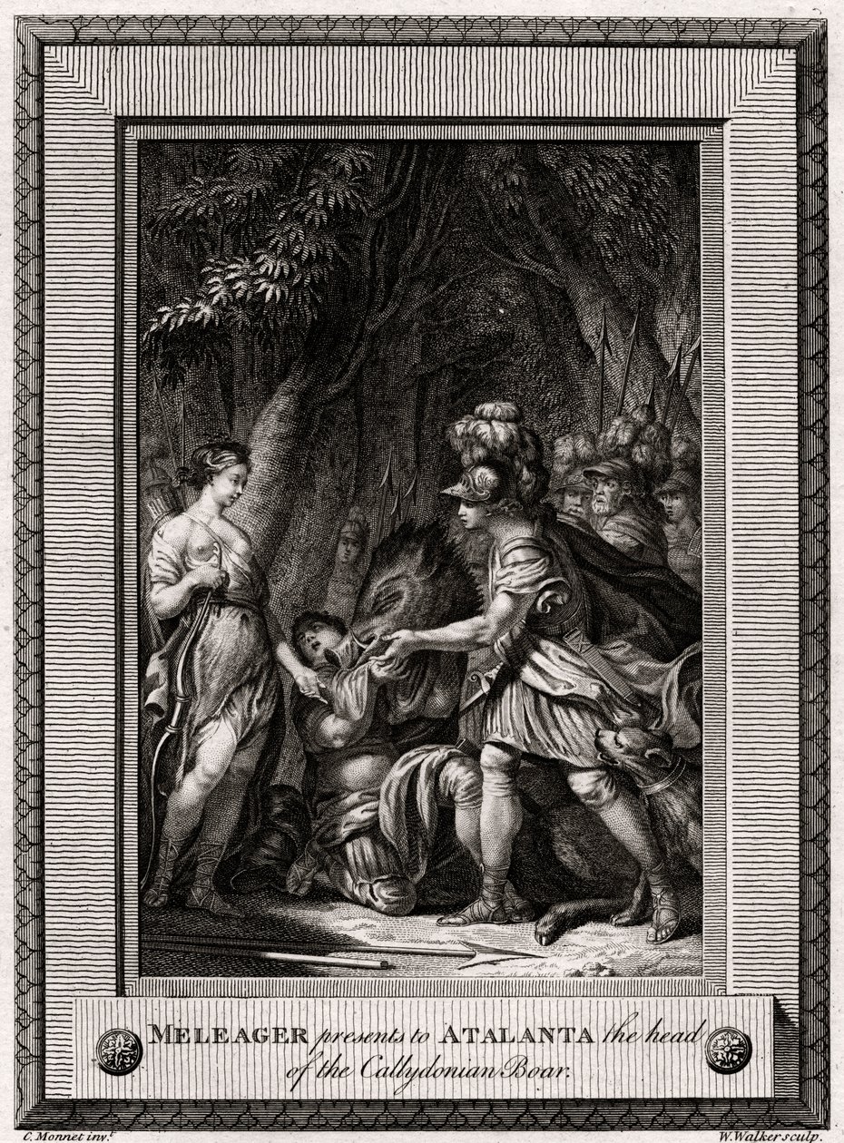 Meleagro presenta ad Atalanta la testa del cinghiale calidonio, 1774 da W. Walker