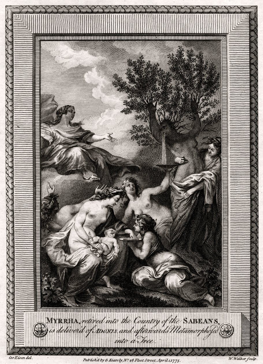 Myrrha, ritirata nel Paese dei Sabei, partorisce Adone da W. Walker