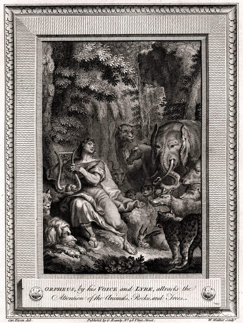 Orfeo, con la sua voce e la sua lira, attira l