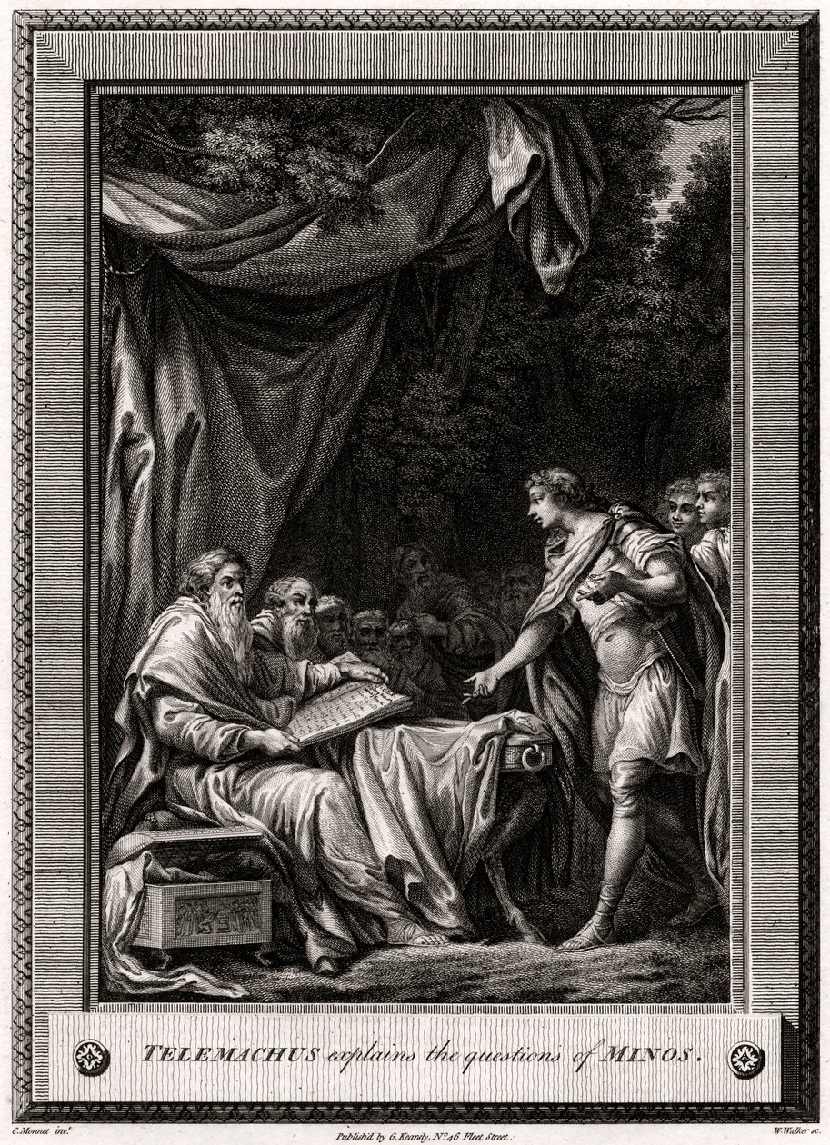 Telemaco spiega le domande di Minosse, 1776 da W. Walker