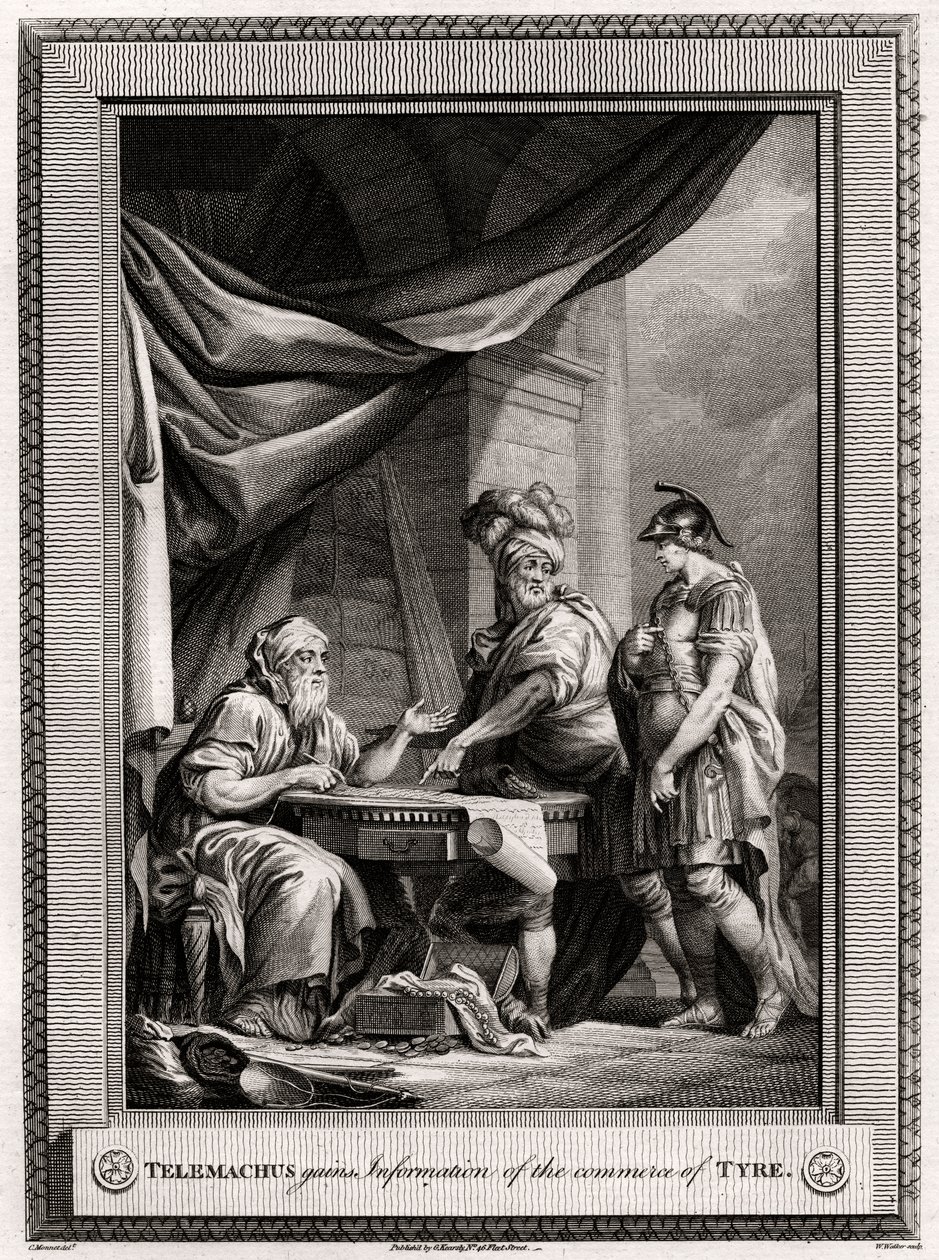 Telemaco ottiene informazioni sul commercio di Tiro, 1775 da W. Walker