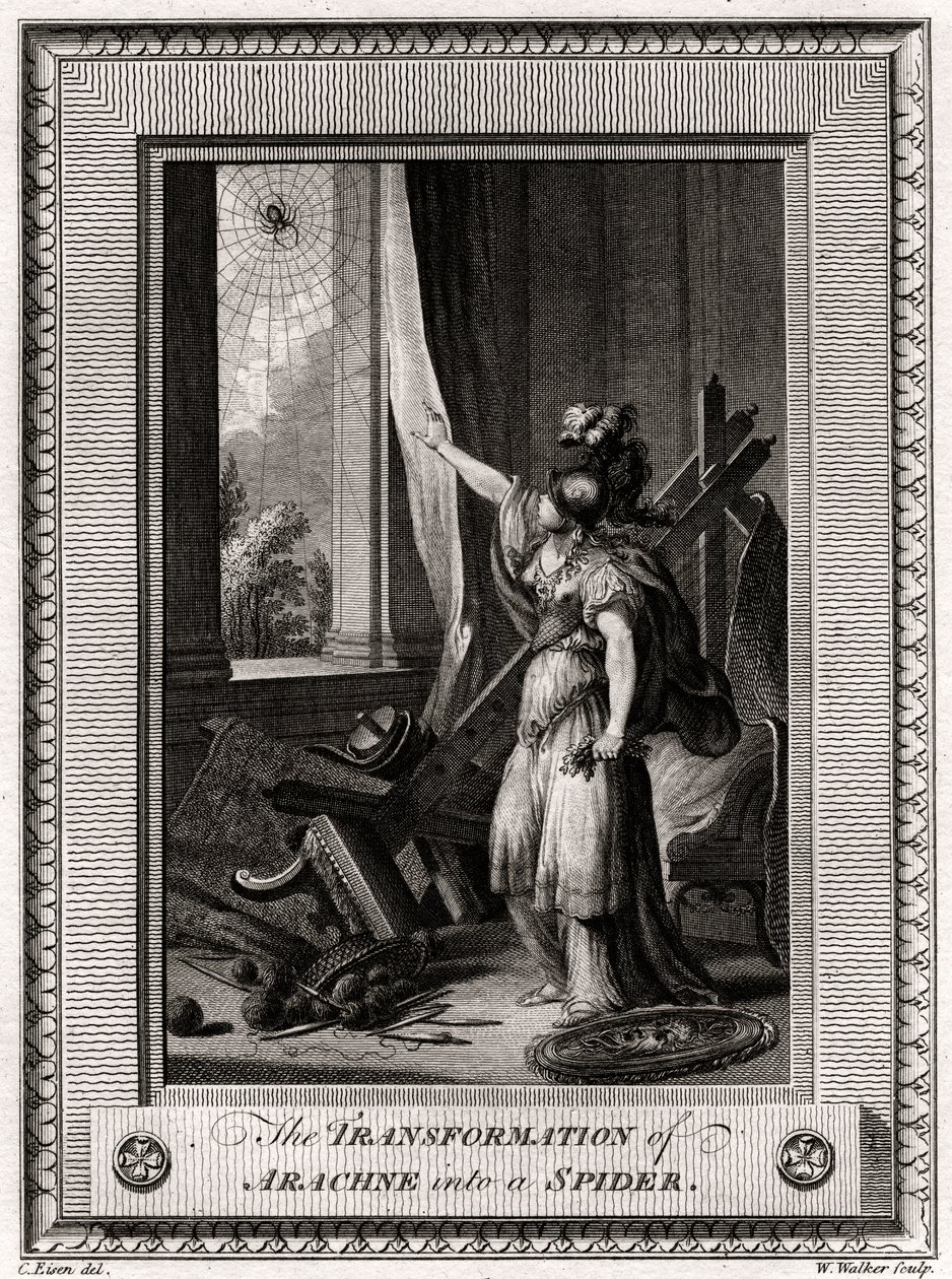 La trasformazione di Aracne in un ragno, 1775 da W. Walker