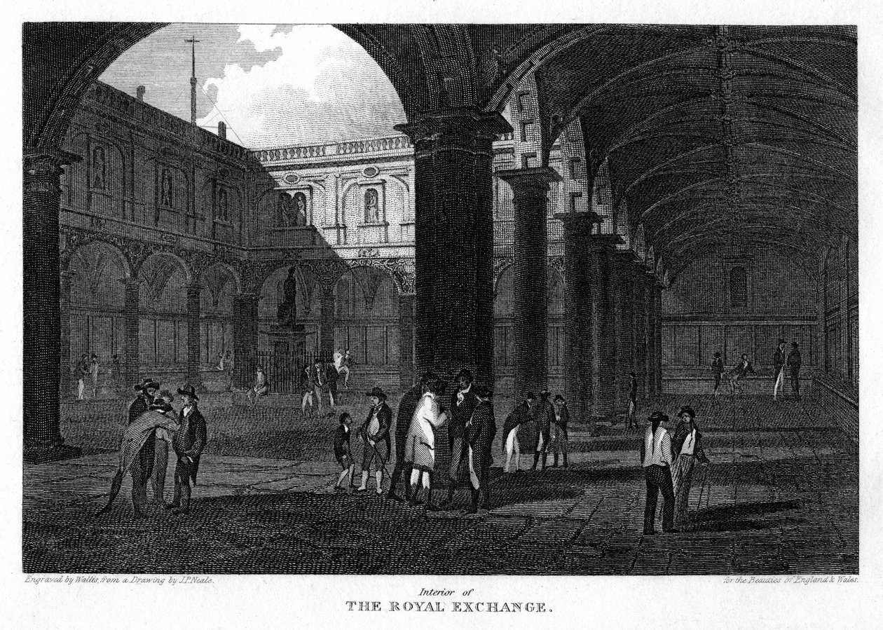La Borsa Reale, Città di Londra, 1816 da W. Wallis