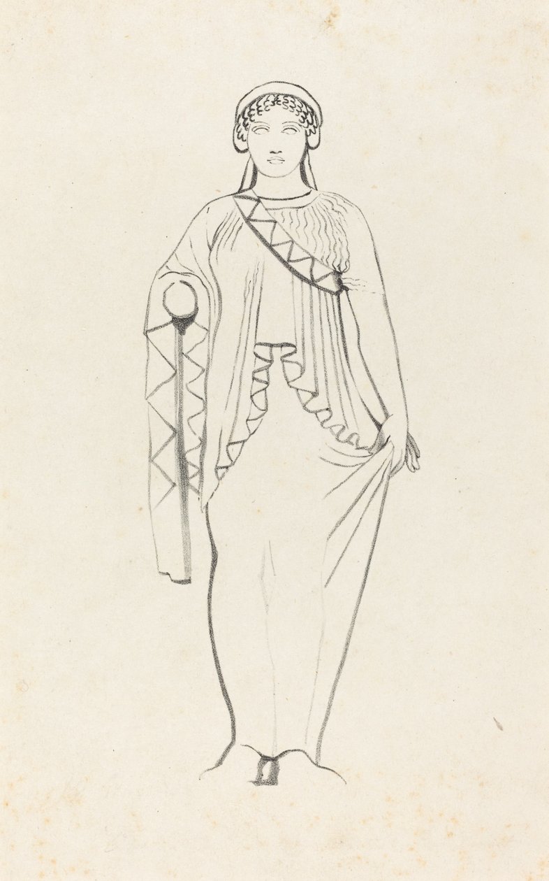 Statua sul Frontone Ovest di un Tempio a Egina da W. Walton after John Flaxman