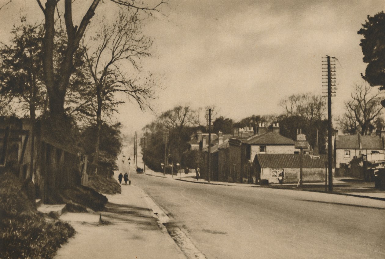 Dove la strada romana per Dover attraversa Shooters Hill oltre Blackheath, circa 1935 da W. Whiffin