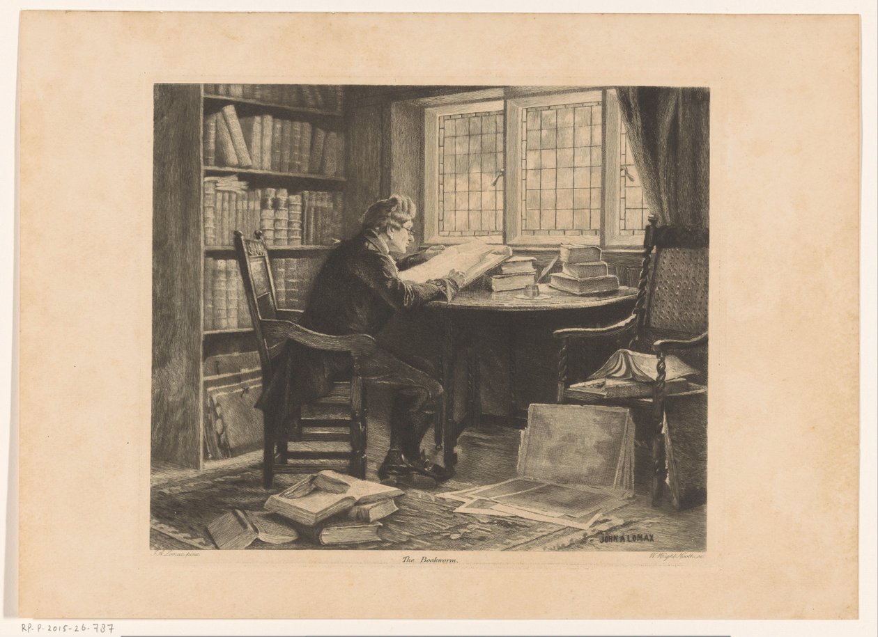 Uomo che legge davanti alla finestra del suo studio da W. Wright Nooth