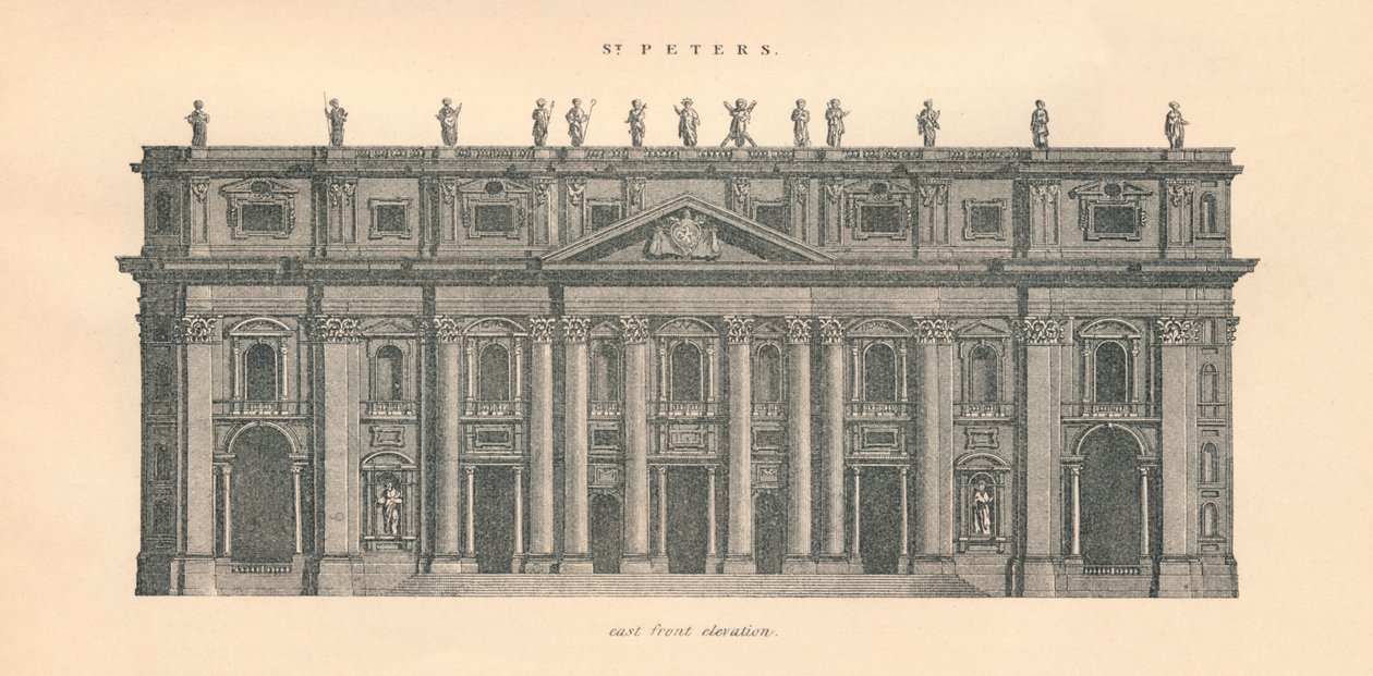 San Pietro - elevazione frontale est, 1889 da W and AK Johnston