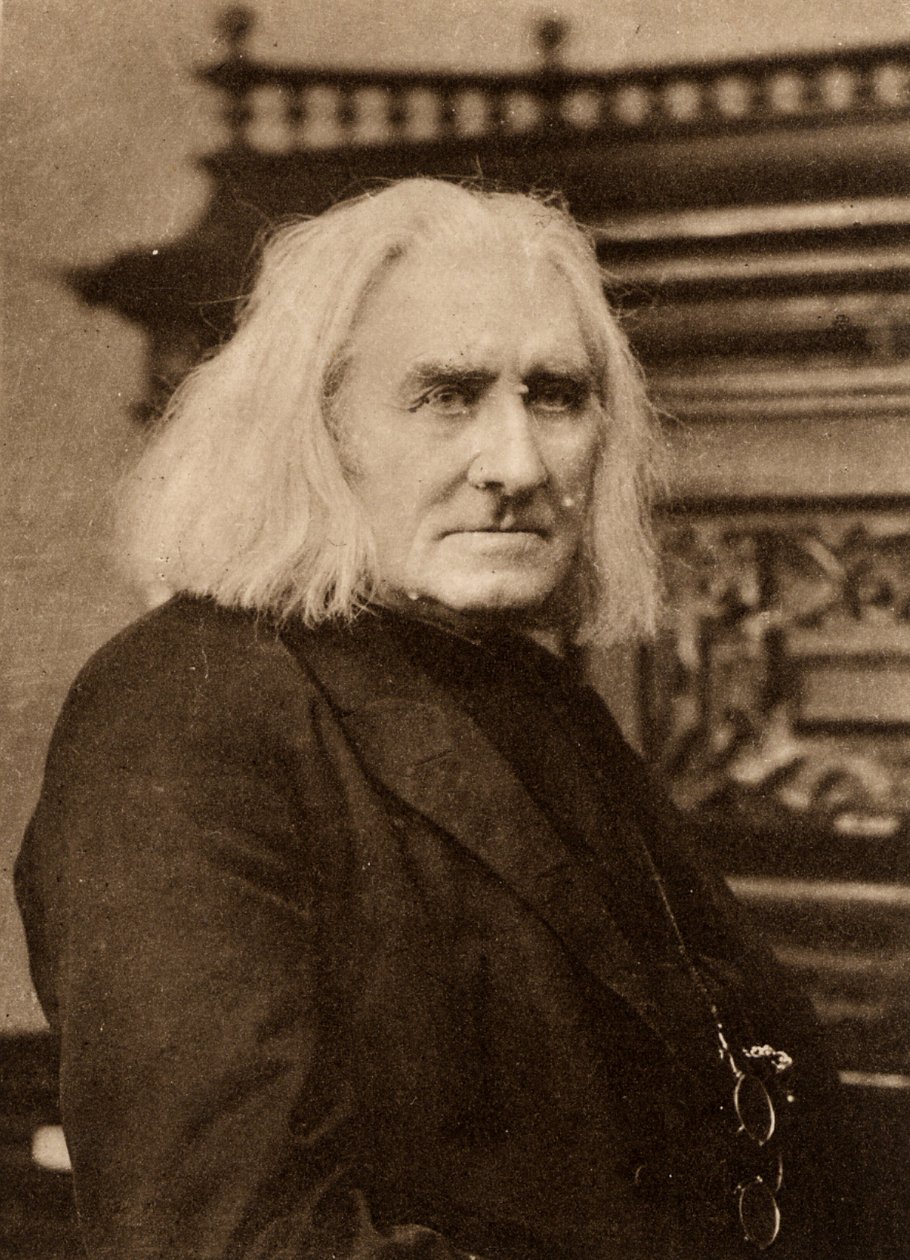 Franz Liszt (1811-1886) pianista e compositore ungherese nella sua vita successiva. Fotoincisione da una fotografia di W & D Downey, Londra (fotoincisione) da W. and D. Downey