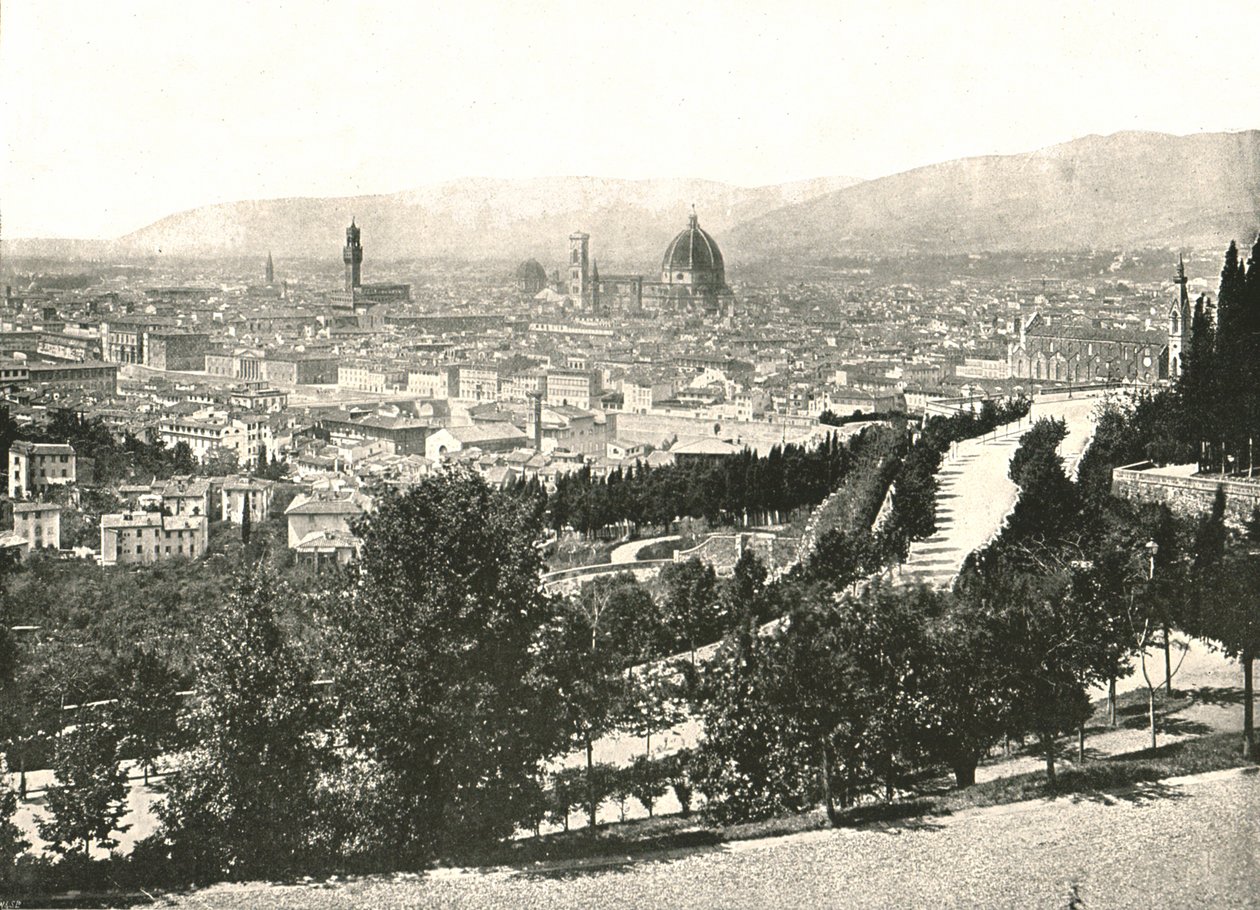 Panorama della città di Firenze, Italia, 1895 da W and S Ltd