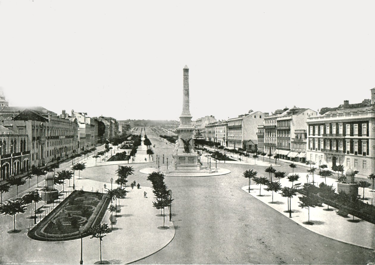 Piazza dei Restauratori, Lisbona, Portogallo, 1895 da W and S Ltd