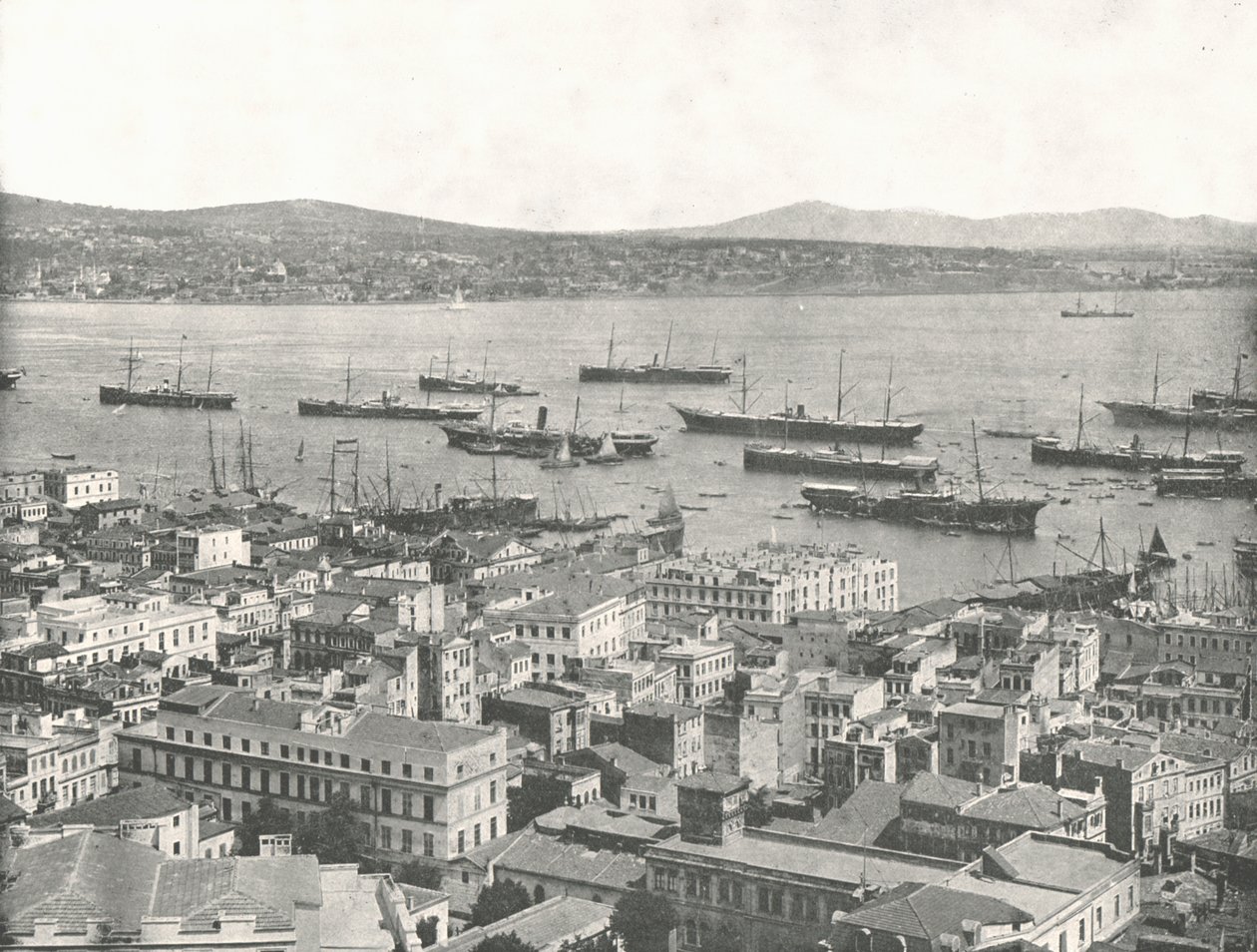 Il Bosforo verso Scutari, Costantinopoli, Impero Ottomano, 1895 da W and S Ltd