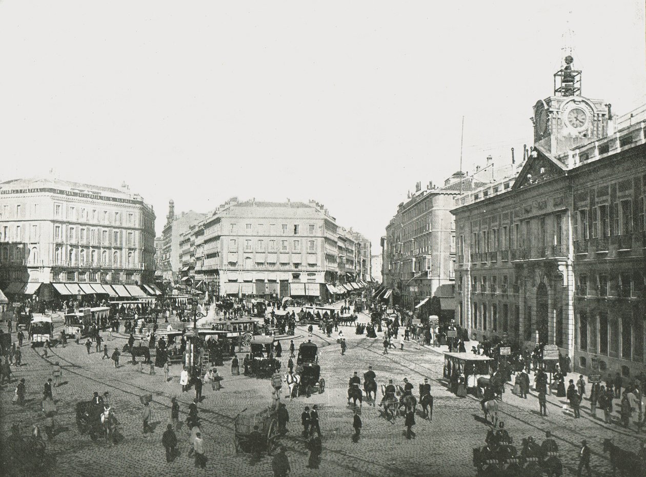 La Puerta del Sol, Madrid, Spagna, 1895 da W and S Ltd