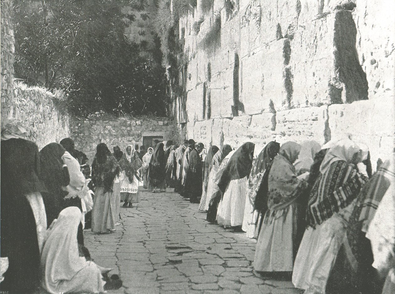 Il Muro del Pianto, Gerusalemme, Palestina, 1895 da W and S Ltd