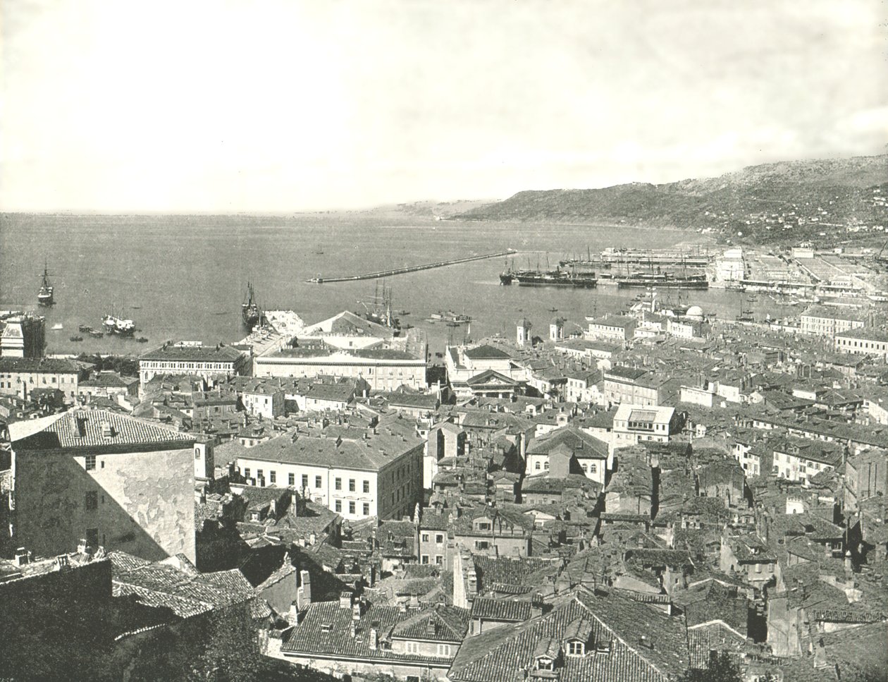 Città e porto, Trieste, Italia, 1895 da W and S Ltd