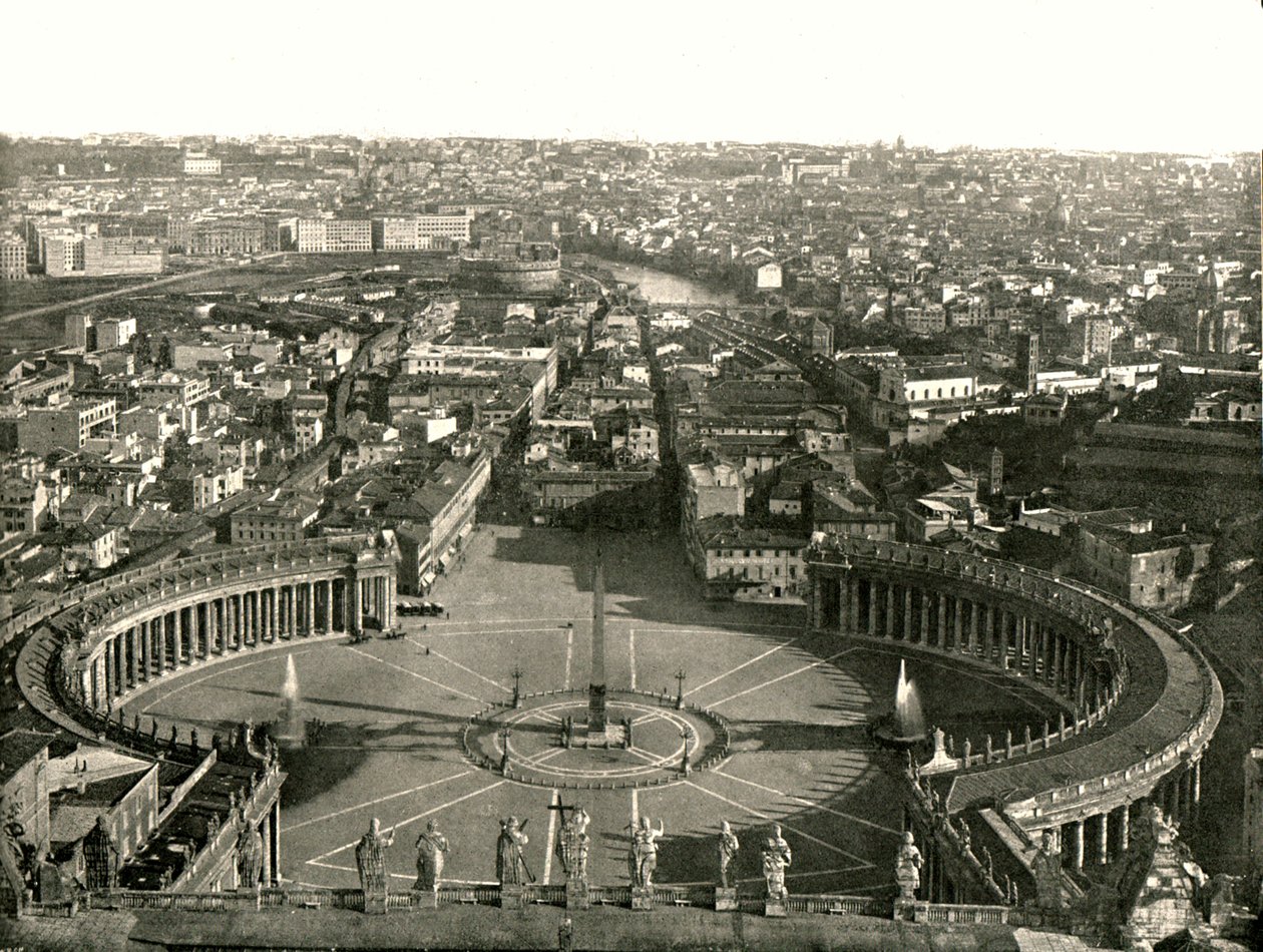 Vista dalla cupola di San Pietro, Roma, Italia, 1895 da W and S Ltd