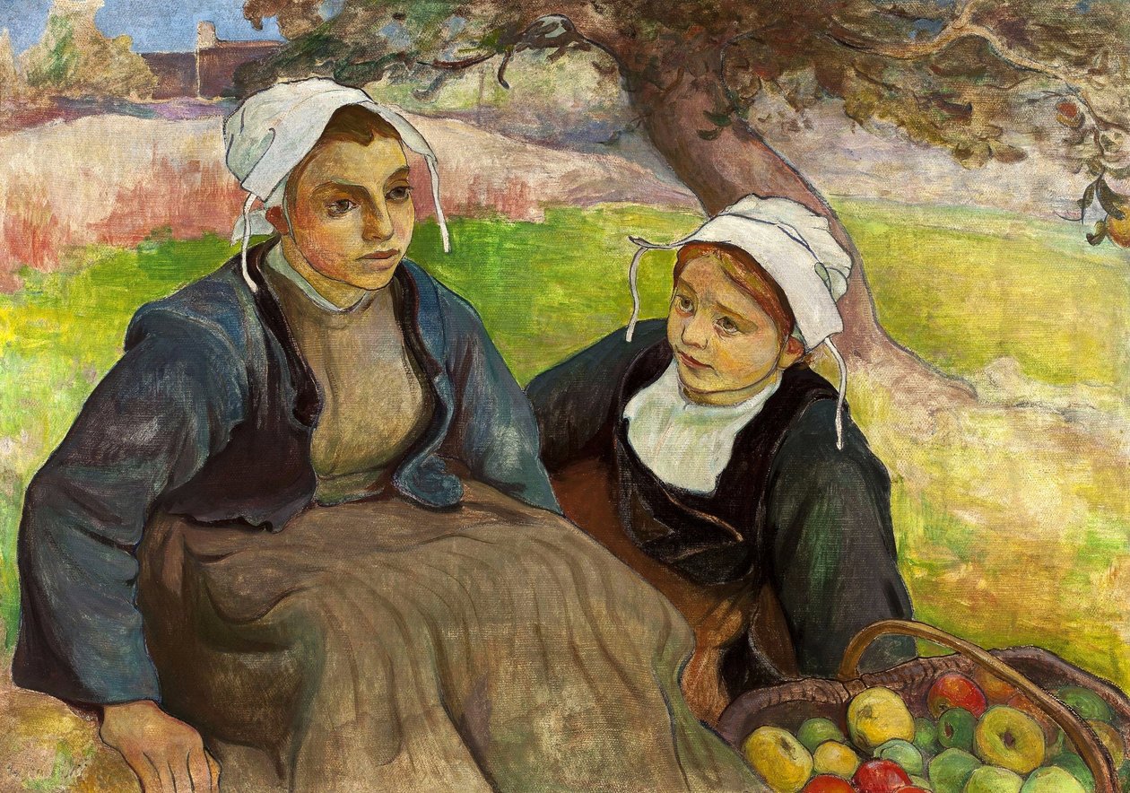 Due donne bretoni con un cesto di mele da Władysław Ślewiński