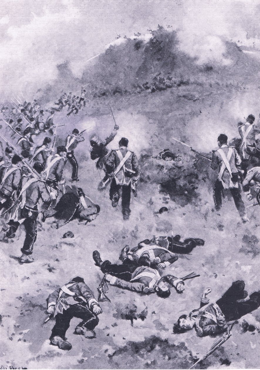 Assalto al Redan, illustrazione da British Battles on Land and Sea, 1915 da Wal Paget