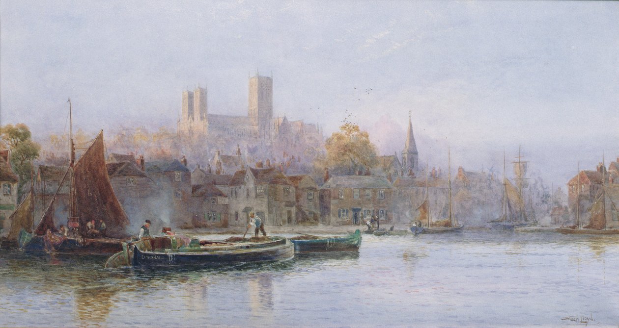 Cattedrale di Lincoln dal fiume da Walker Stuart Lloyd