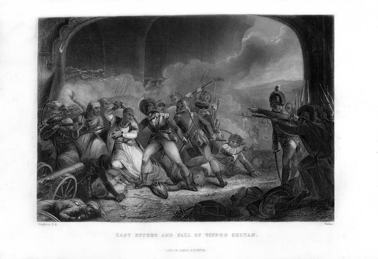 Ultimo sforzo e caduta di Tippoo Sultan, 1799, metà del XIX secolo da Walker