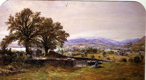 Signora in un paesaggio, Ambleside da Waller Hugh Paton