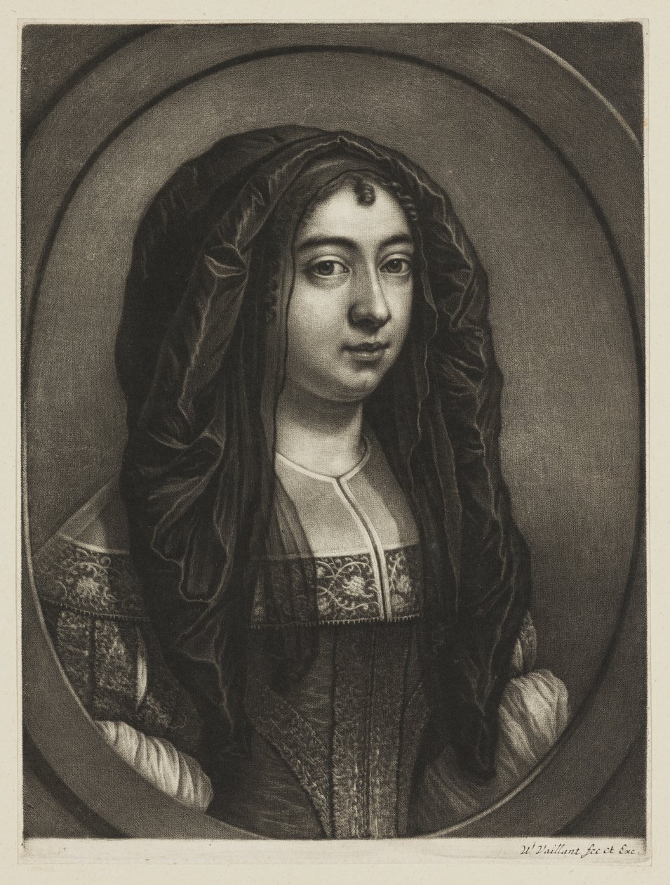 Ritratto di donna con velo da Wallerant Vaillant