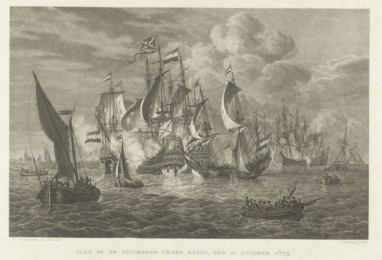 La battaglia dello Zuiderzee contro Bossu, 1573 da Walraad Nieuwhoff