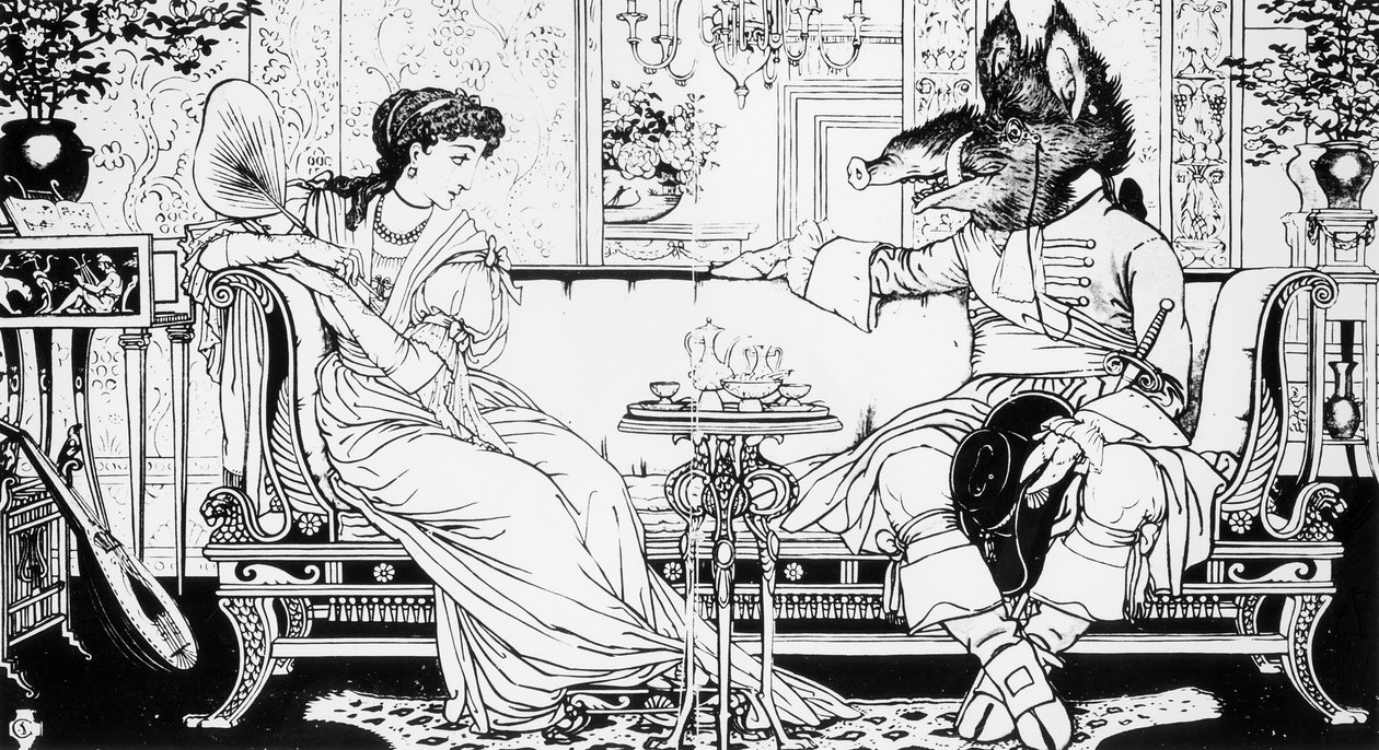 La bella e la bestia, 1874 da Walter Crane