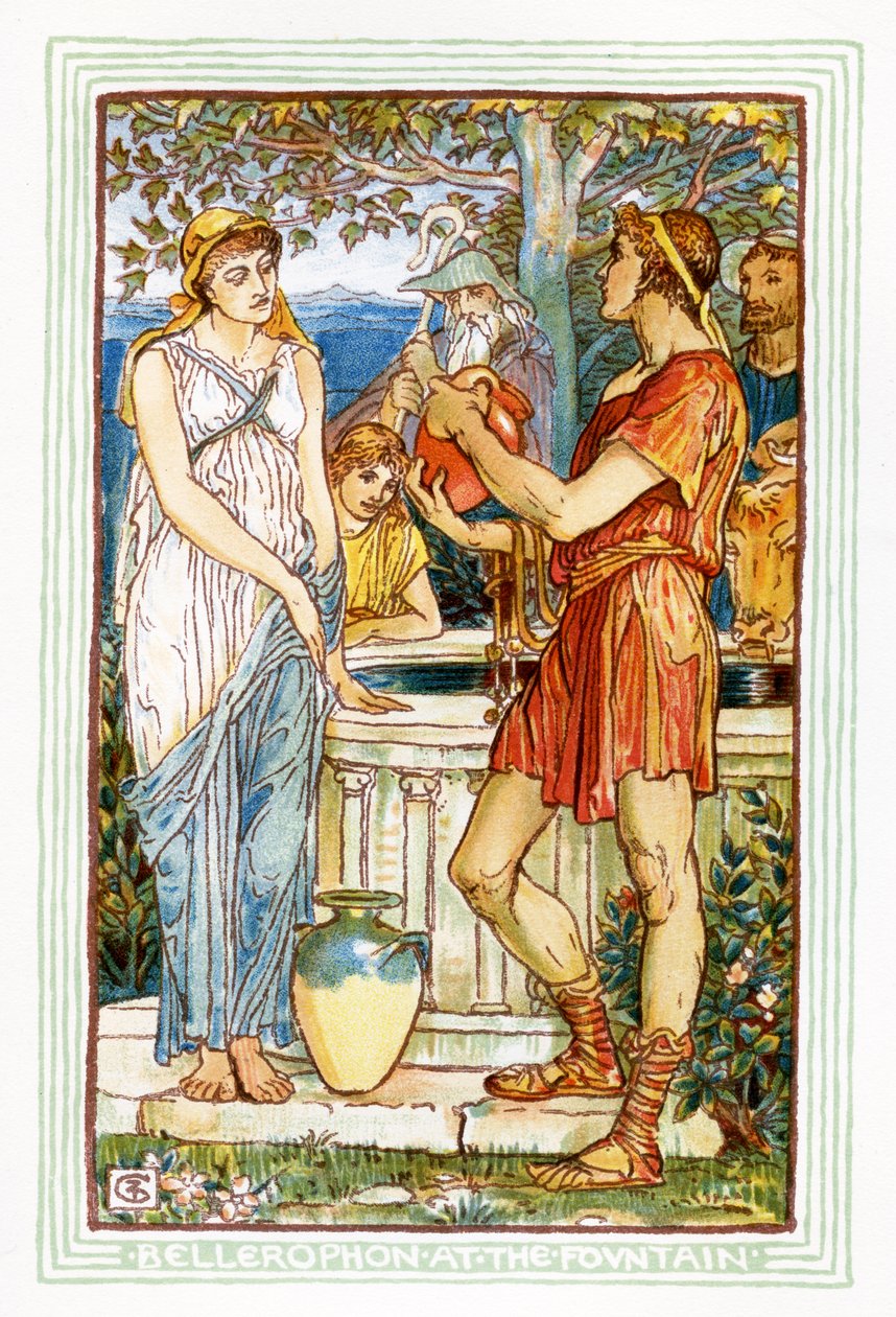 Bellerofonte alla fontana da Walter Crane