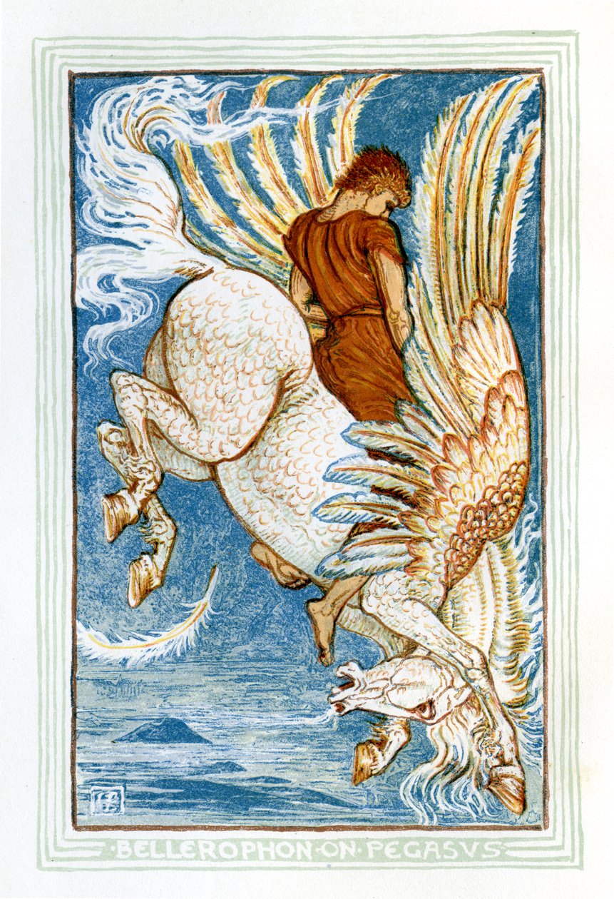 Bellerofonte che cavalca Pegaso da Walter Crane