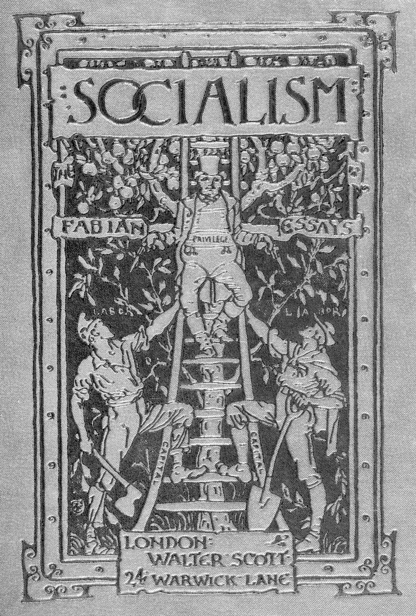 Copertina di Socialismo: Saggi Fabiani, 1889 da Walter Crane
