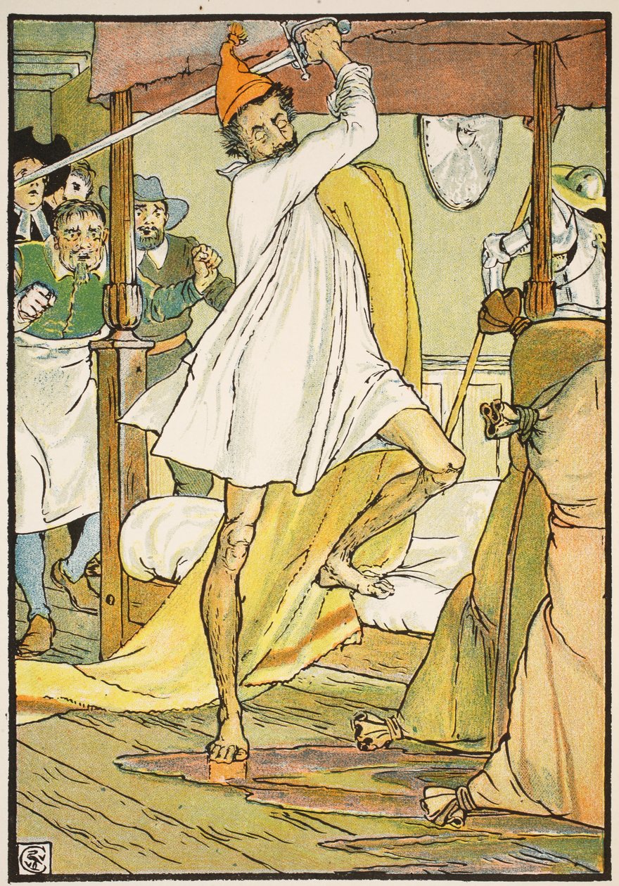 La straordinaria battaglia di Don Chisciotte, illustrazione da 
