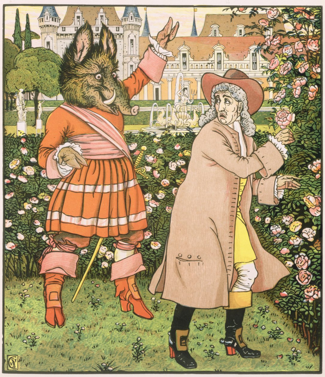 Illustrazione da La Bella e la Bestia, 1901 da Walter Crane