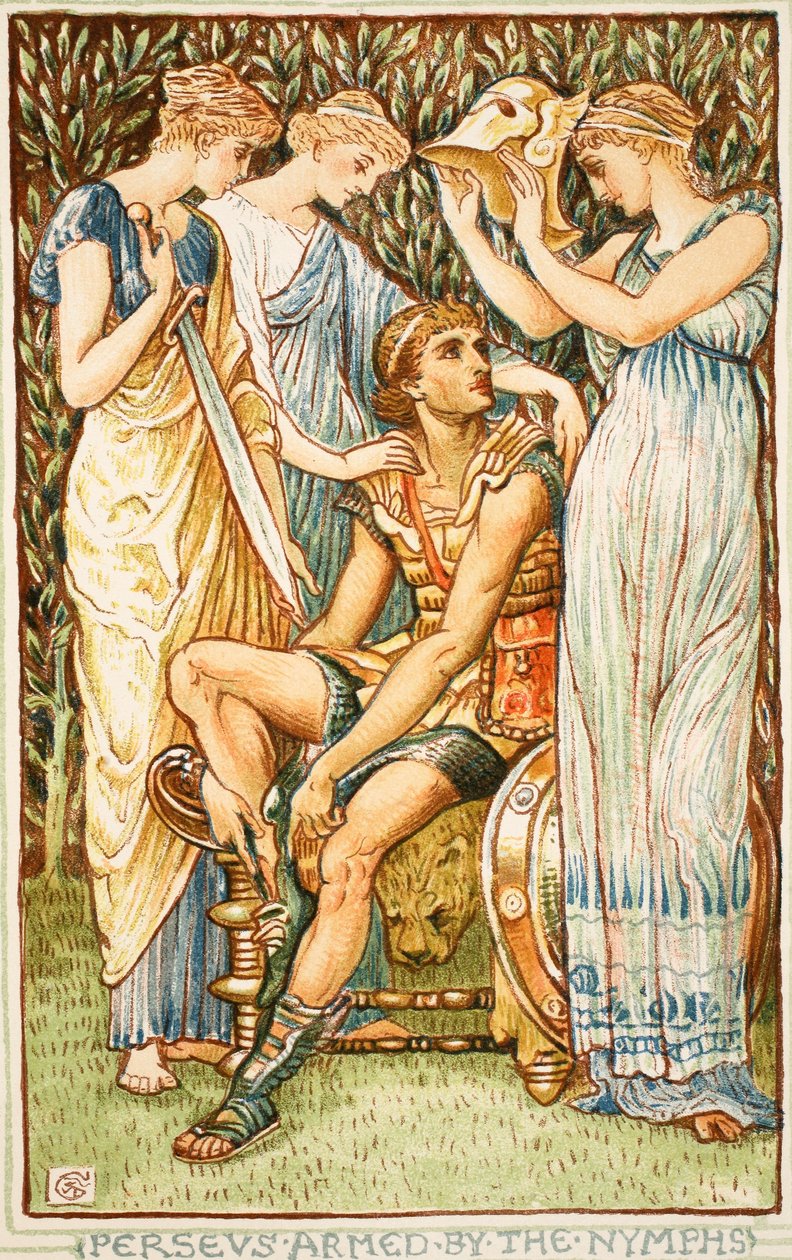 Perseo armato dalle Ninfe, illustrazione da 