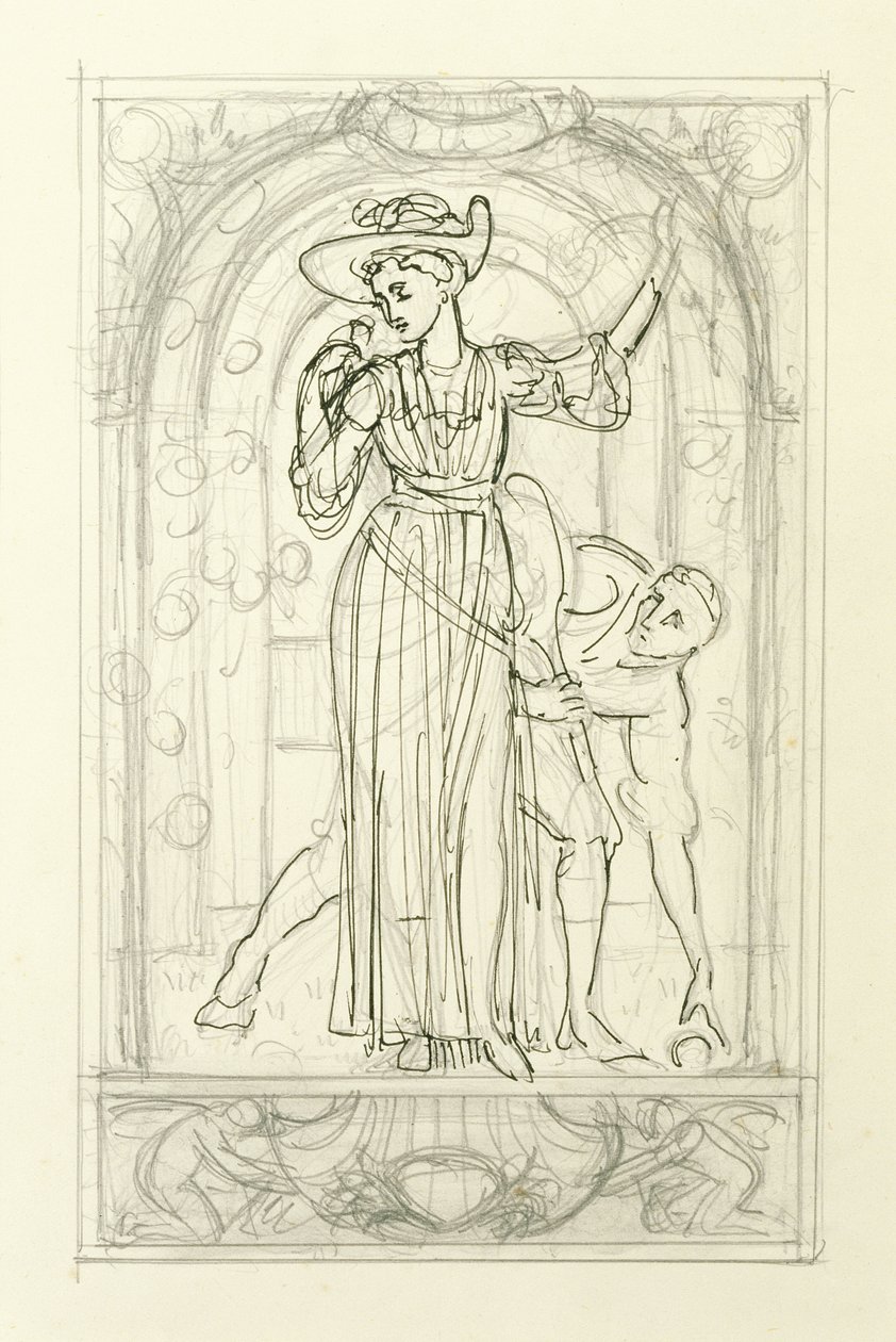 Disegno preparatorio per un calendario, c.1890 da Walter Crane