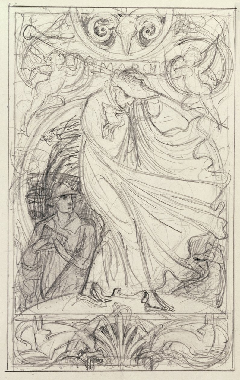 Disegno preparatorio per un calendario, c.1890 da Walter Crane