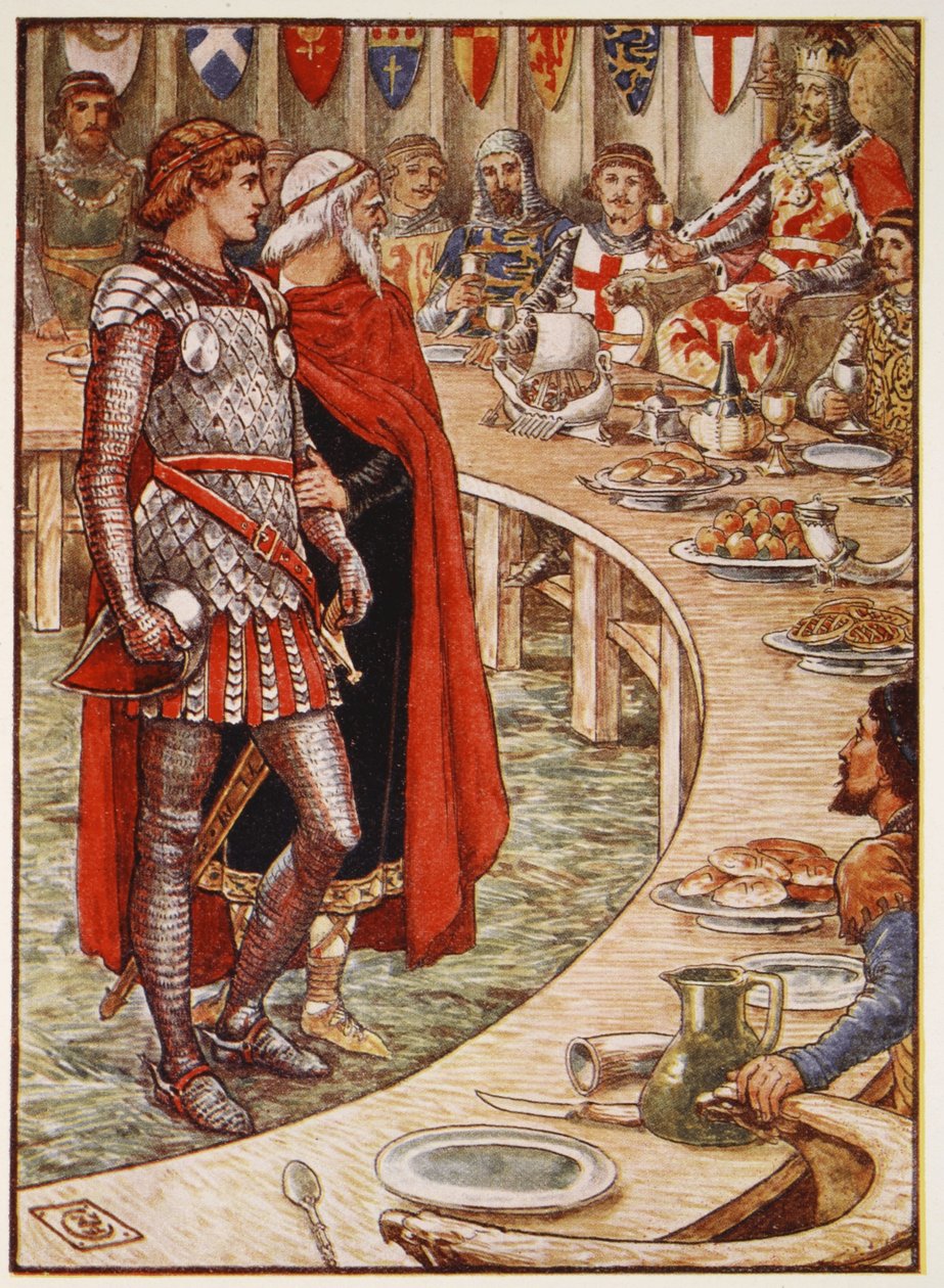 Sir Galahad viene portato alla corte di Re Artù, da 