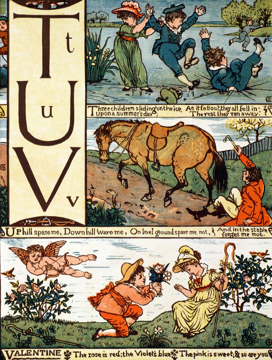 T a V da un alfabeto basato su vecchie filastrocche da Walter Crane