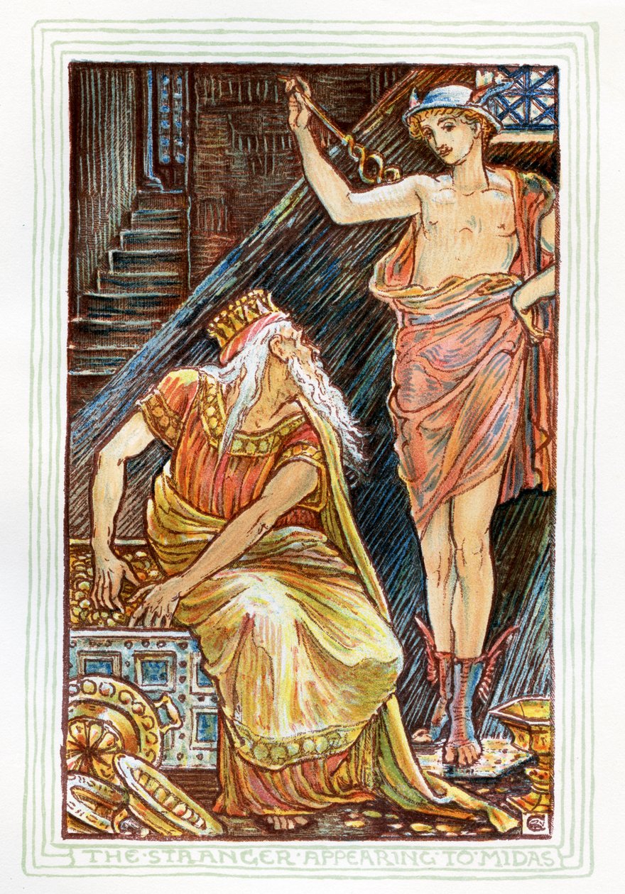 Lo straniero che appare a Mida da Walter Crane