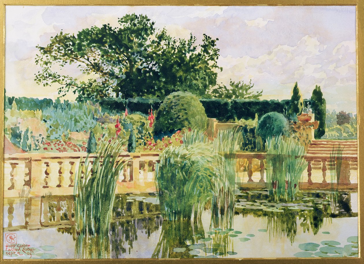 Il giardino acquatico, Easton Lodge, vicino a Great Dunmow, Essex, 1909 da Walter Crane
